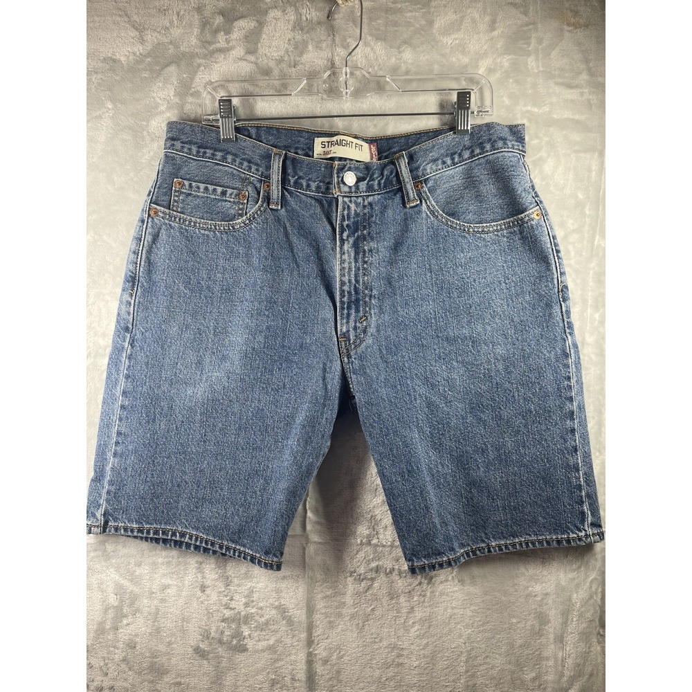 Levi's 505 Jean Shorts Men's Size 38W Straight Fit Light wash red tab Denim